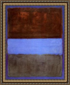 The Blue Window Framed Paintings - No 61 Brown Blue Brown on Blue c1953 by Mark Rothko