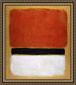 Yellow Framed Paintings - Untitled Red Black White on Yellow 1955 by Mark Rothko