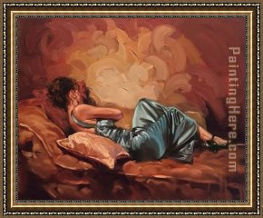 A Moment of Comfort Framed Paintings - A Moment Of Tranquility by Mark Spain