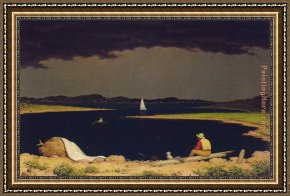 Martin Johnson Heade Framed Paintings - Approaching Thunderstorm by Martin Johnson Heade