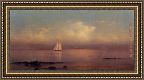 A Long Island River Framed Paintings - Becalmed, Long Island Sound by Martin Johnson Heade