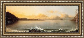 East Boothbay Harbor Framed Paintings - Harbor Scene, Rio de Janeiro by Martin Johnson Heade