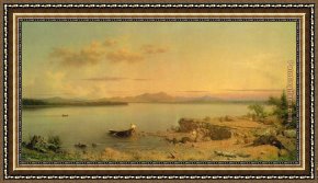 Martin Johnson Heade Framed Paintings - Lake George by Martin Johnson Heade