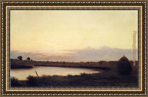 Quiet Thoughts Framed Paintings - Quiet River at Dusk by Martin Johnson Heade