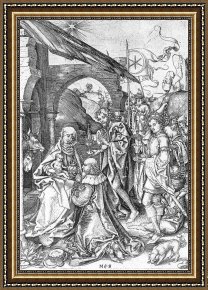 Triptych of The Adoration of The Magi Framed Paintings - Adoration of the Magi by Martin Schongauer