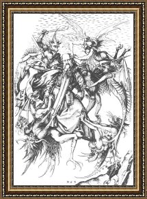 The Temptation of St. Anthony Framed Paintings - Temptation of St Anthony by Martin Schongauer