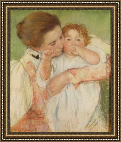 An Algerian Mother And Child Framed Paintings - Mother and Child, 1897 by Mary Cassatt