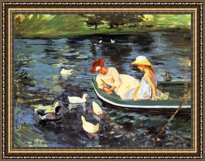 Mary Framed Paintings - Summertime 2 by Mary Cassatt