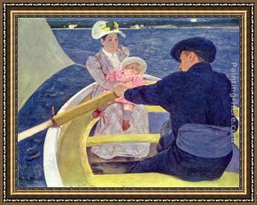 The Hunting Party Framed Paintings - The Boating Party by Mary Cassatt