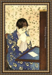 Mary Framed Paintings - The Letter by Mary Cassatt