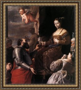 Receiving The News Framed Paintings - Sophonisba Receiving the Goblet by Mattia Preti