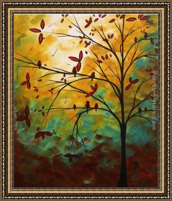 Birds Framed Paintings - Bird Haven by Megan Aroon Duncanson