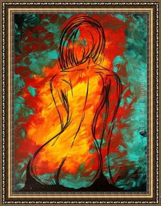 Sleeping Beauty Framed Paintings - Hidden Beauty by Megan Aroon Duncanson