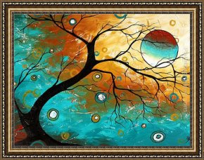 Tavern of The Crescent Moon Framed Paintings - Many Moons Ago by Megan Aroon Duncanson