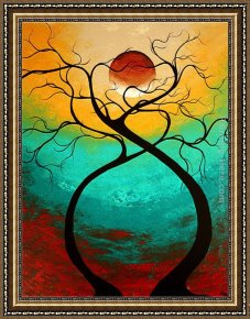 Love Framed Paintings - Twisting Love by Megan Aroon Duncanson