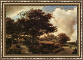 Meindert Framed Paintings - Landscape by Meindert Hobbema