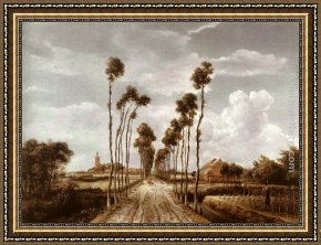 Meindert Framed Paintings - The Alley at Middelharnis by Meindert Hobbema