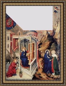 Broederlam Framed Paintings - The Annunciation and the Visitation by Melchior Broederlam