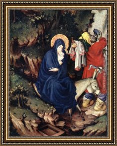 Broederlam Framed Paintings - The Flight into Egypt by Melchior Broederlam