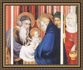 Broederlam Framed Paintings - The Presentation of Christ (detail) by Melchior Broederlam