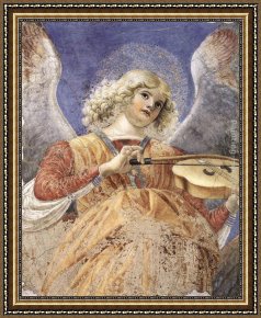 The Angel Appears to Tobias Framed Paintings - Music-making Angel by Melozzo Da Forli