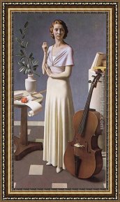 Portrait of a Woman Framed Paintings - Portrait of a Young Woman by Meredith Frampton