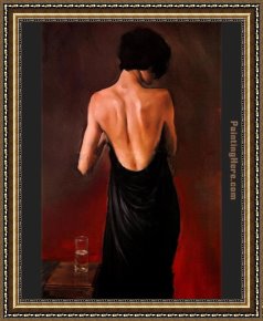 Michael Sowa Pig Framed Paintings - The Black Drape by Michael Austin