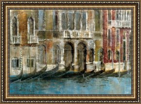 Canal Framed Paintings - Canal Facades by Michael Longo