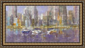 Michael Sowa Pig Framed Paintings - City Bay by Michael Longo