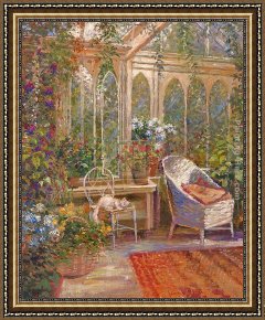 Longo Framed Paintings - Conservatory I by Michael Longo