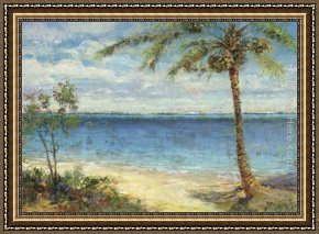 Longo Framed Paintings - Island of Paradise by Michael Longo