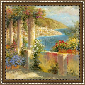 A Peaceful Retreat Framed Paintings - Italian Retreat I by Michael Longo