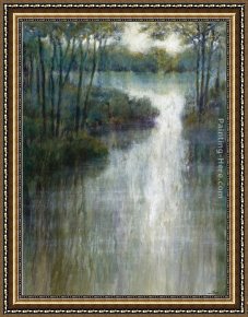 Longo Framed Paintings - Pond Reflections by Michael Longo