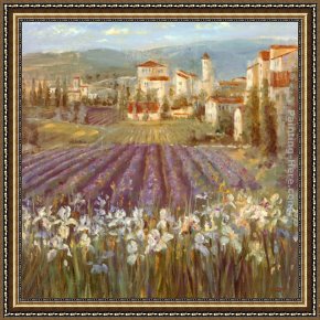 Michael Sowa Pig Framed Paintings - Provencal Village by Michael Longo