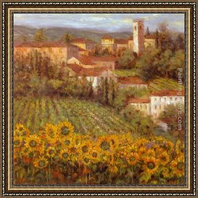 Michael Framed Paintings - Provencal Village IV by Michael Longo