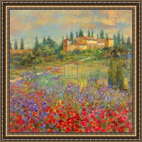 Michael Sowa Pig Framed Paintings - Provencal Village XI by Michael Longo