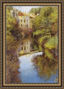 Michael Sowa Pig Framed Paintings - Stream Reflections by Michael Longo