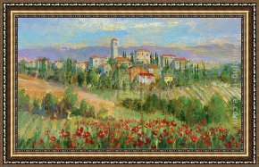 Longo Framed Paintings - Tuscan Spring by Michael Longo