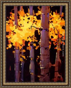 Michael O'toole Framed Paintings - Aspen Grove by Michael O'Toole