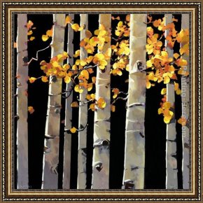 Michael Sowa Pig Framed Paintings - Aspen Grove I by Michael O'Toole