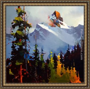 Isle of Sky Framed Paintings - Between Sky and Mountain, Yoho National Park by Michael O'Toole