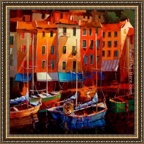 Michael O'toole Framed Paintings - Colours of the Riviera by Michael O'Toole