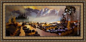 Michael Sowa Pig Framed Paintings - Columbia Icefields Parkway by Michael O'Toole