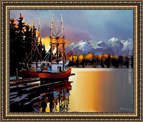 Michael O'toole Framed Paintings - Docked on the Stillness by Michael O'Toole