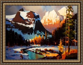 Michael O'toole Framed Paintings - Evening on the Columbia Icefield Parkway by Michael O'Toole
