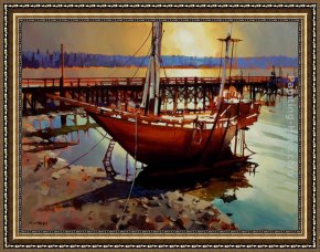 Serenity Cove Framed Paintings - Ford's Cove, Hornby - Revisited by Michael O'Toole