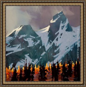 Michael O'toole Framed Paintings - Light Peaks, Tantalus Range by Michael O'Toole