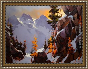 Michael O'toole Framed Paintings - Precipice Tantalus by Michael O'Toole