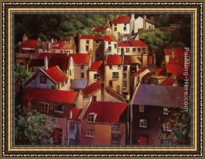 Michael O'toole Framed Paintings - Rooftops II by Michael O'Toole