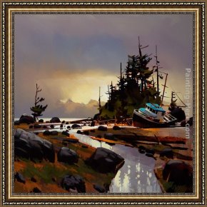 Michael O'toole Framed Paintings - The Tide Leads Out by Michael O'Toole